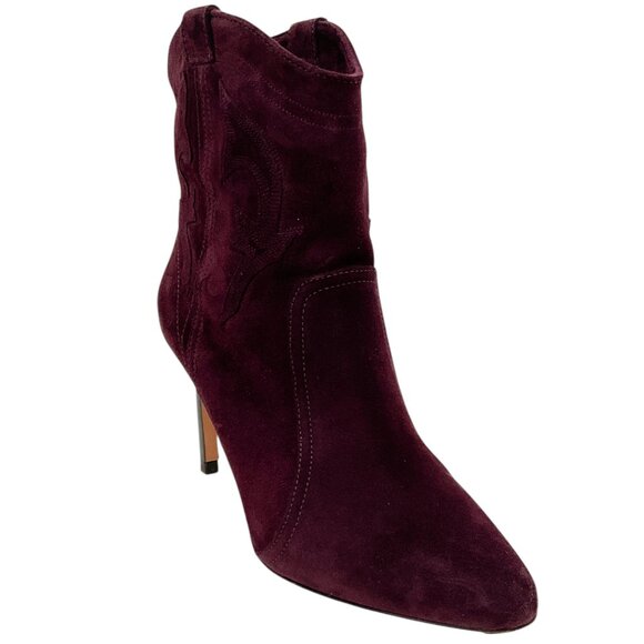 BA&SH Burgundy Suede Caitlin Boots - Picture 1 of 6